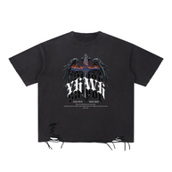 YHWH Snow Washed Raw-Hem T-Shirt