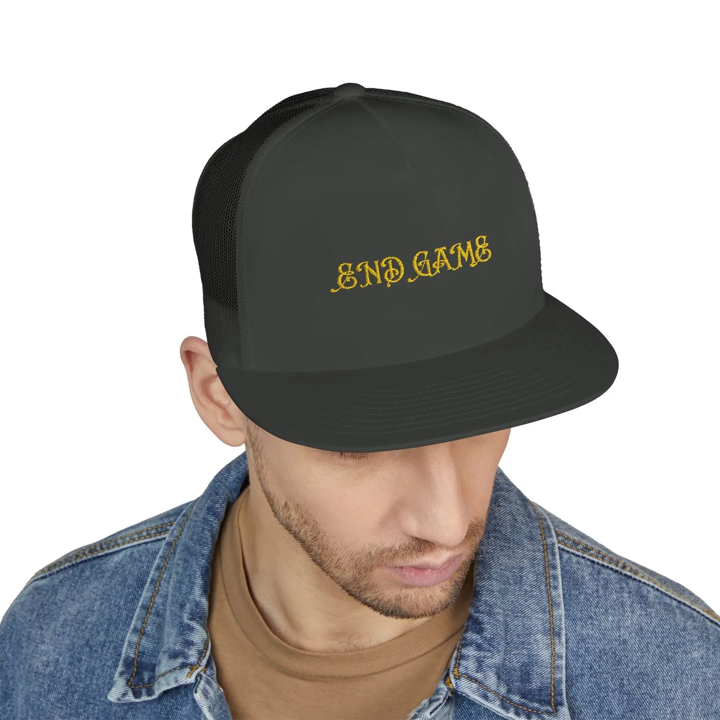 End Game Embroidered Trucker Cap Printify
