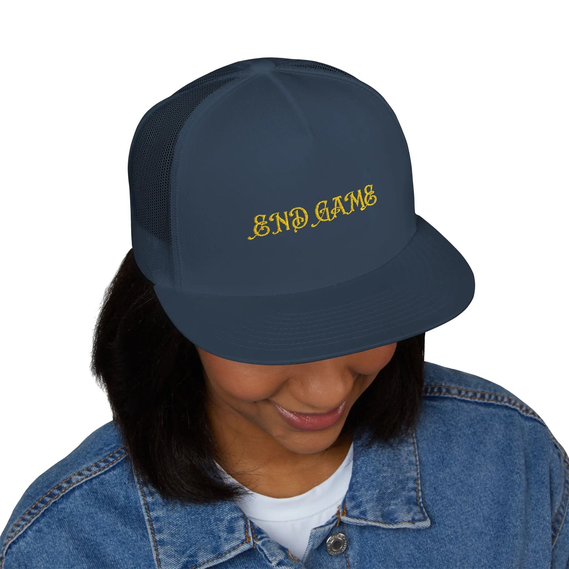 End Game Embroidered Trucker Cap Printify