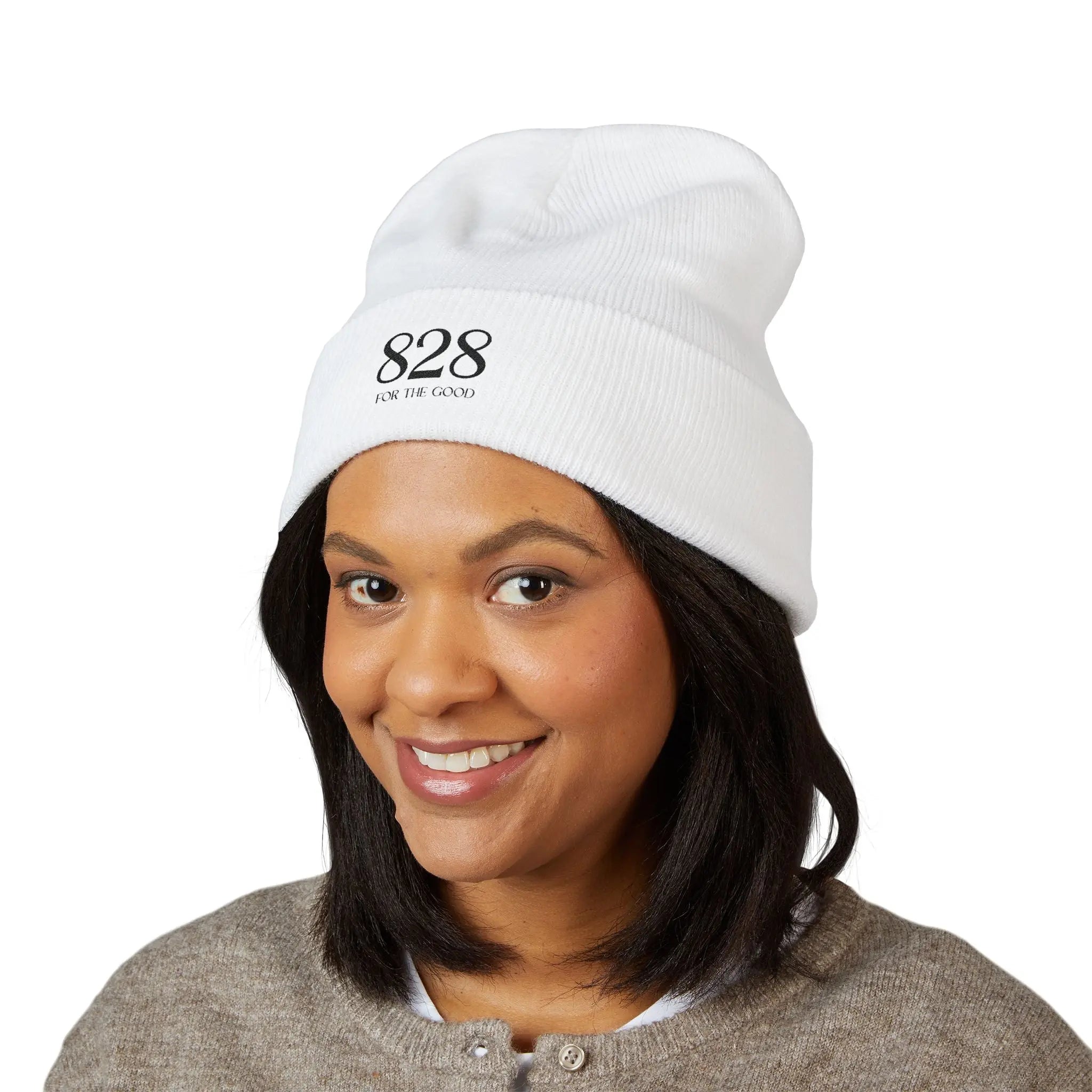 828 Embroidered Cuffed Beanie Printify
