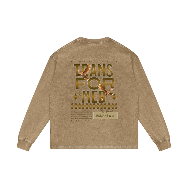 Transformed Acid Wash Oversize Long Sleeve T-Shirt