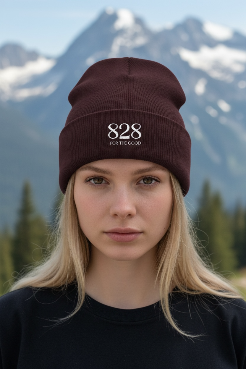 828 Embroidered Cuffed Beanie