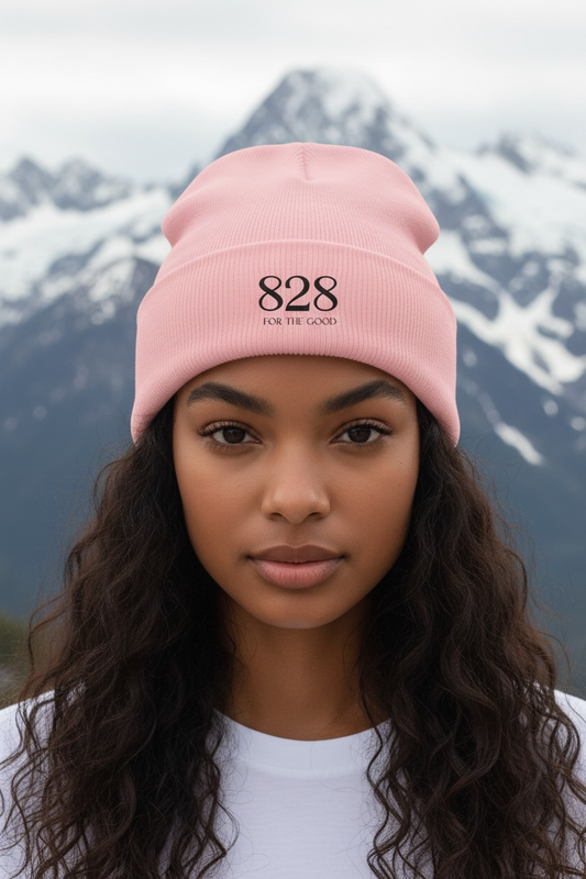 828 Embroidered Cuffed Beanie