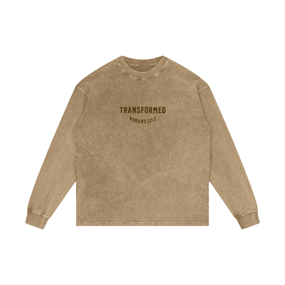 Transformed Acid Wash Oversize Long Sleeve T-Shirt