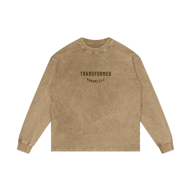 Transformed Acid Wash Oversize Long Sleeve T-Shirt