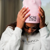 828 Embroidered Cuffed Beanie
