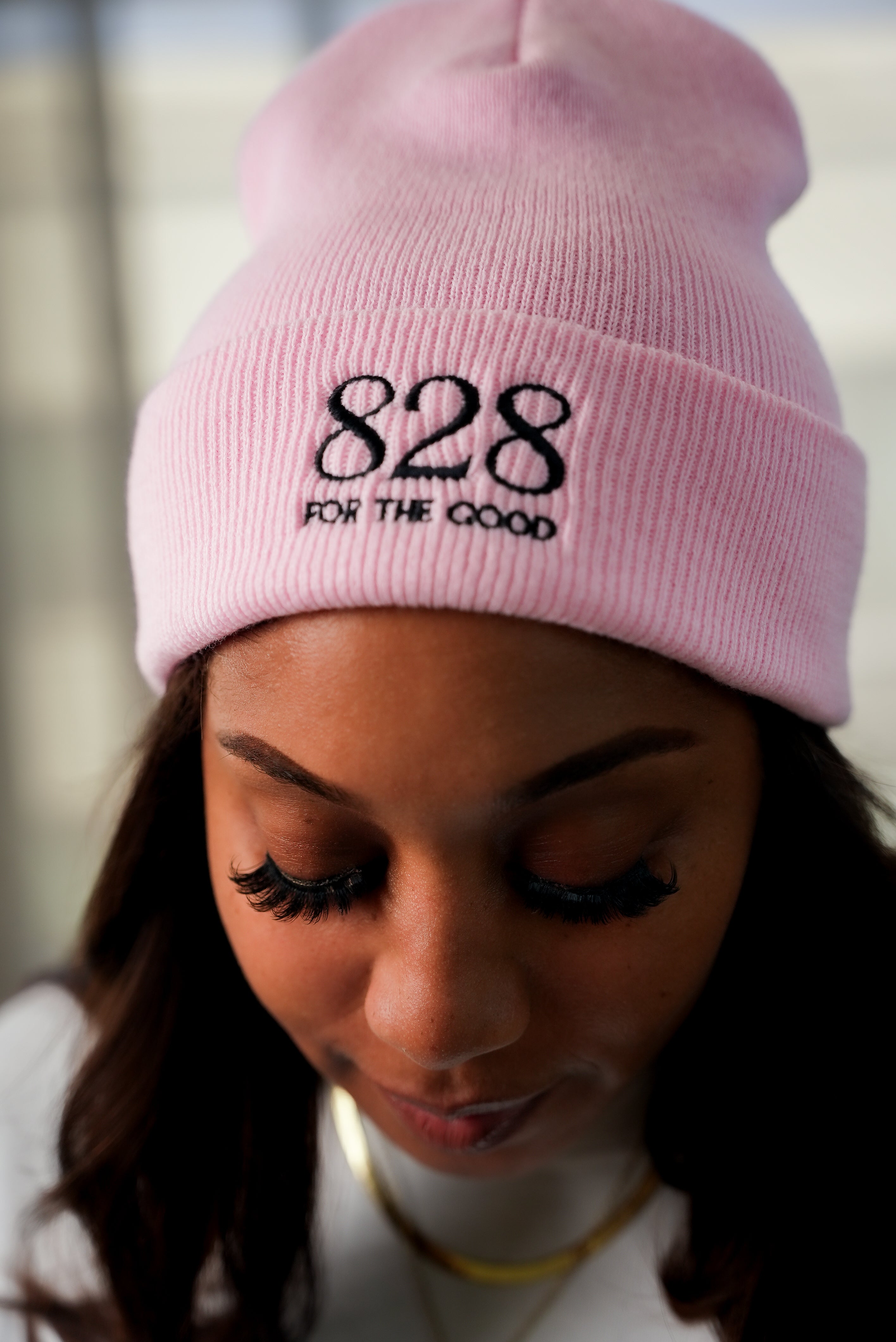 828 Embroidered Cuffed Beanie