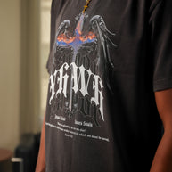 YHWH Snow Washed Raw-Hem T-Shirt