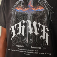 YHWH Snow Washed Raw-Hem T-Shirt